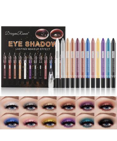 Skynest Eye Pencil  12 Pcs Eyeshadow & Eyeliner Pencil Set  | Matte Shimmer Metallic  Long Lasting  High-impact |  Multi-Dimension Eye looks Makeup Kit