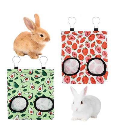 2 PCS Guinea Pig Hay Feeder Rabbit Hay Feeder Hanging Hay Feeding Bag Rabbit Accessories for Rabbits Guinea Pigs Hamsters Pet Pigs Or Other Small Animals Choose