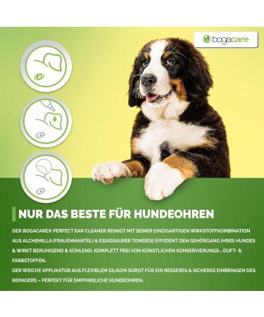 BOGACARE Perfect Ear Cleaner for Dogs - 125ml Innovative Ear Cleaner with Women's Mantle & Acetic Acid - Effective Pet Ear Hygiene Solution - Buy Online on SooperMarket.com