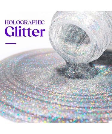 MIZHSE 15ML Quick Dry Holographic Nail Polish Shimmer Glitter Nail Polish Varnish Magic Colour Change Iridescent Nail Lacquer Long Lasting No Need Lamp Cure 001 LSZJY001 - Buy Online on SooperMarket.com