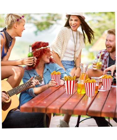 100 Pcs Popcorn Boxes Mini Paper Popcorn Box Container for Movie Night Decorations White and Red Stripes in Popcorn Concession Equipment & Supplies - Buy Online on SooperMarket.com