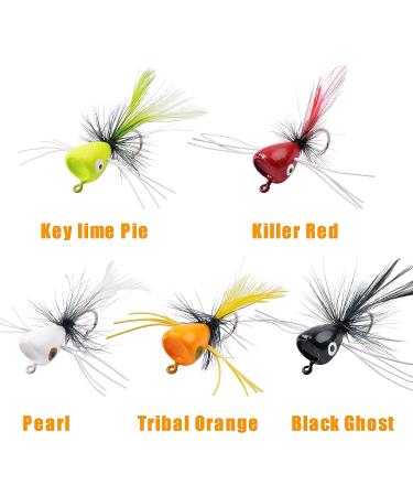 12pcs Colorful Fly Fishing Poppers for Bass, Trout, Salmon - Freshwater Topwater Lures with Hooks - White Assortment - Buy Online on SooperMarket.com