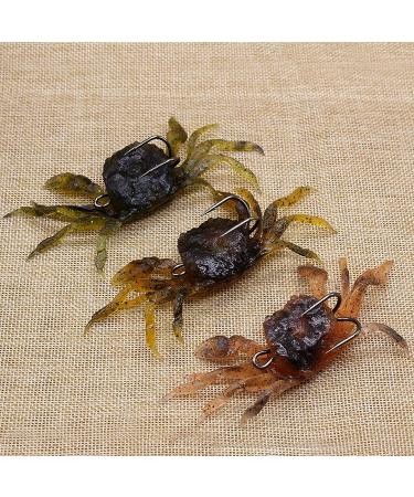 3Pcs 3D Simulation Crab Soft Lures with Sharp Double Hooks for Sea Fishing - Style3 - Buy Online on SooperMarket.com