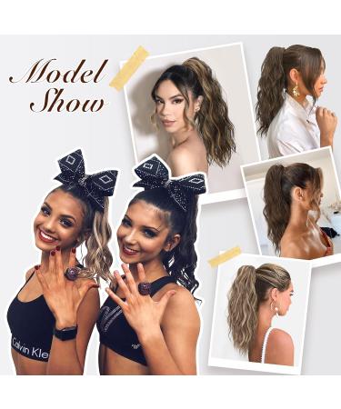 FESHFEN Blonde & Ash Blonde Mixed Curly Wavy Drawstring Ponytail Extension 18 inch - Synthetic Hairpiece for Women - Buy Online on SooperMarket.com