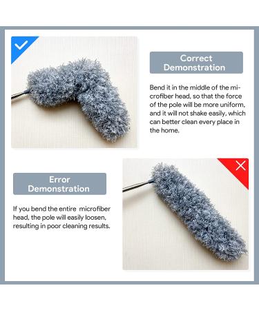 Extendable Microfiber Feather Duster - 100 inch Long Handle Dusting Tool for All-Round Home Cleaning - Gray - Buy Online on SooperMarket.com