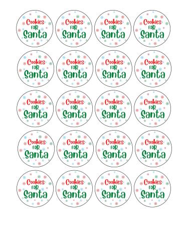 edible 20 x Christmas Santa Cookie cupcake toppers uncut 3 (wafer card)