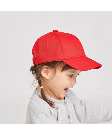 LANGZHEN 100% Cotton Kids Plain Baseball Cap Hat - Adjustable Sun Hat for Girls Boys 2-4 Years (Black+Red) - Buy Online on SooperMarket.com
