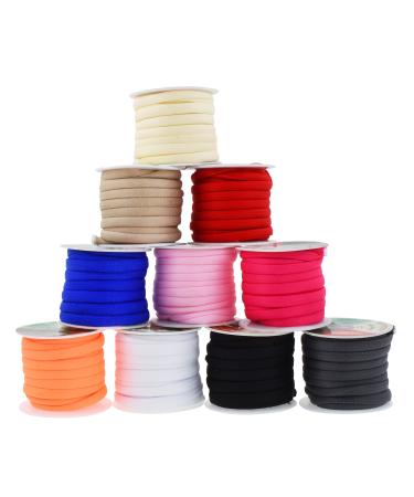 Mandala Crafts Assorted Polyester Cotton Welting Cord for Upholstery Welt Cord Piping Rope Filler Sewing - 50 YDs  Inch Cotton Piping Cord Welt Cording for Drapery Pillow Trimming Assorted Rainbow Colors