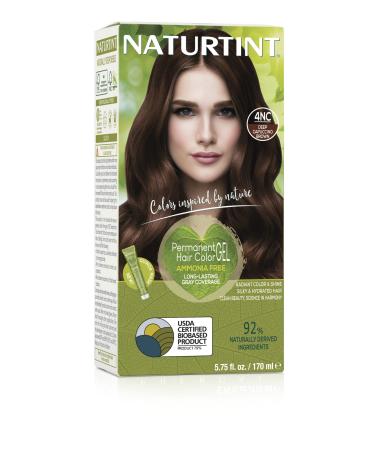 Naturtint Permanent Hair Color 4NC Deep Cappucino Brown (Pack of 1)  Ammonia Free  Vegan  Cruelty Free  up to 100% Gray Coverage  Long Lasting Results