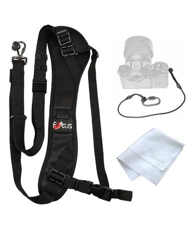 Fotasy Ergonomic Design Camera Sling Strap, Adjustable Camera Neck Strap, w/Quick Release and Safety Tether, Compatible with Canon Fujifilm Nikon Olympus Panasonic Pentax Sony Cameras Ergo Strap