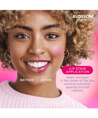 Blossom Color Lock Hydrating Lip Stain & Tint - Longlasting Smudgeproof Transfer Proof - Buildable for Lips & Cheeks - Made in USA - Wine Stained - 0.14 fl oz/4ml - Buy Online on SooperMarket.com