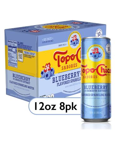 Topo Chico Sabores Blueberry with Hibiscus Extract 12oz 8pk