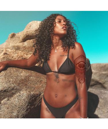 Aresvns Henna Tattoo Stickers - 9 Sheets, Waterproof Brown Henna Stickers for Women - Buy Online on SooperMarket.com