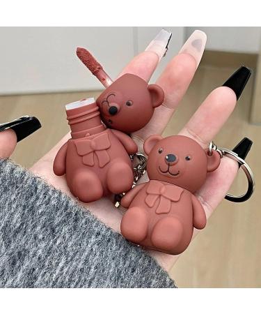 3Pcs Keychain Bear Lipsticks - Cute 2 in 1 Matte Velvet Lipgloss Set for Long-Lasting Moisturizing Lip Color - Waterproof Beauty Makeup with Keychain - (01+02+06) - Buy Online on SooperMarket.com