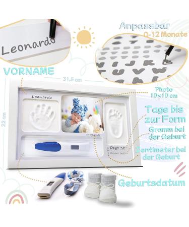 LALFOF Customizable Baby Footprint & Handprint Frame - Dermatologically Tested Memory Set - Buy Online on SooperMarket.com