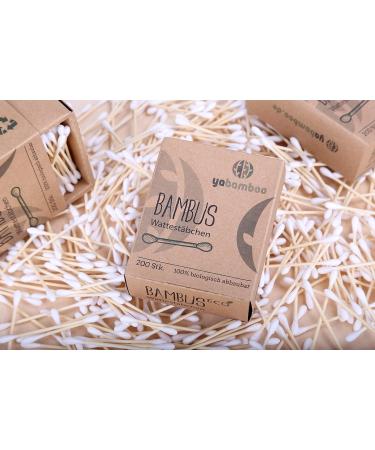 Yabamboo Bamboo Cotton Swabs 4-Pack | 800 Biodegradable Sustainable Vegan & Compostable | Eco-Friendly Plastic-Free - Buy Online on SooperMarket.com