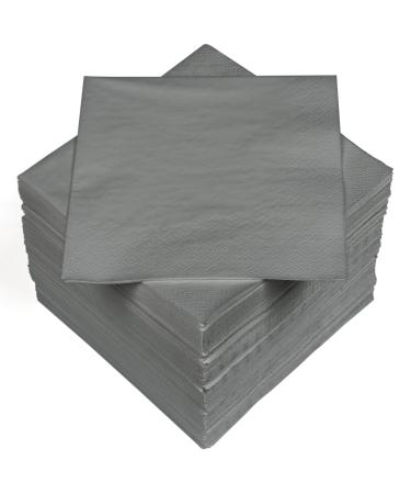 HEKU 100 monochrome napkins 3-layer 33x33cm i Uniform quality for events & gastronomy I practical 5-pack I highly absorbent and stylish gray