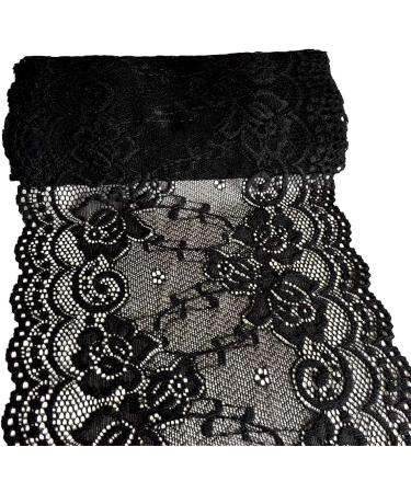 Feelmate 6in x 5Yard Soft Stretch Black Lace Runner for Wedding & DIY Crafts - Buy Online on SooperMarket.com