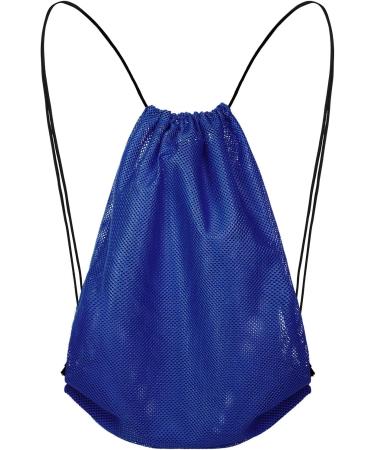 Multipurpose Dark Blue Mesh Drawstring Backpack for Swimming, Gym & Clothes - Buy Online on SooperMarket.com