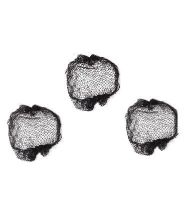 Mytoptrendz 3 pcs Ladies Large Slumber Hair Nets Elasticated Mesh Styling Large Silky Sleep In Net (Black)