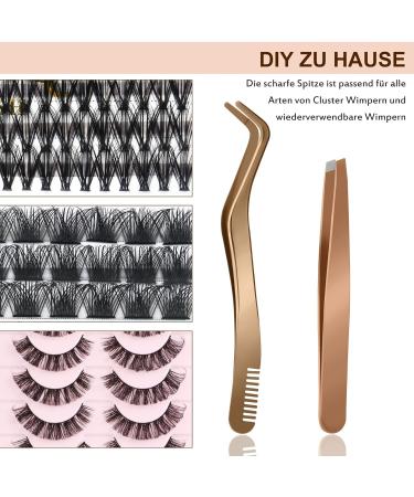 Eyeline Pliers for Artificial Eyelashes - 2 Pcs Stainless Steel Tweezers & Applicator for Individual Eyelash Extensions - B&Q Quality - Buy Online on SooperMarket.com