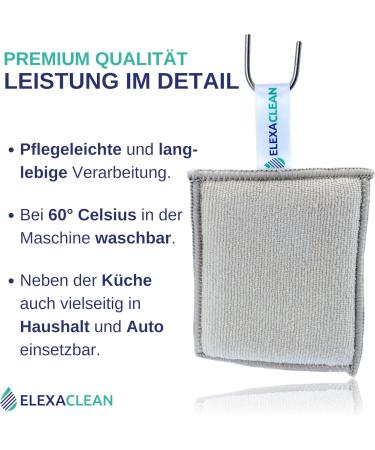 Elexaclean Flush Sponge Pot Cleaner Set - 3 Washable Microfiber Sponges (10x8 cm Gray) - Reusable Kitchen Cleaning Solution - Buy Online on SooperMarket.com