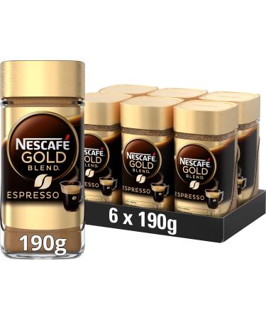 Nescaf Gold Blend Espresso | Instant Coffee | 190g | 6 Pack | 633 Cups