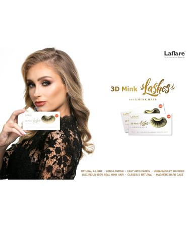 Laflare 3D Real Mink Eyelashes - Luxurious Hand-made Natural & Long Lasting False Lashes (K11) | International Shipping Available - Buy Online on SooperMarket.com