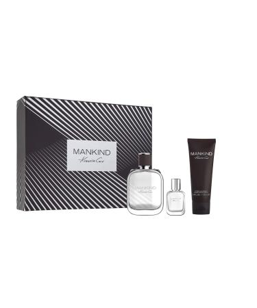 Kenneth Cole Mankind Eau de Toilette Spray Cologne for Men Aromatic Woody Fragrance Notes of Cardamom Cedarwood Sandalwood Oak Moss Modern + Masculine Scent 3 PC Gift Set - EDT + After Shave Balm