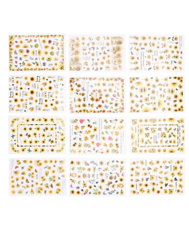 Nail Art Stickers Sunflower DIY Nail Art Stickers Appropriate Size Easy Use for Home for Nail Salon