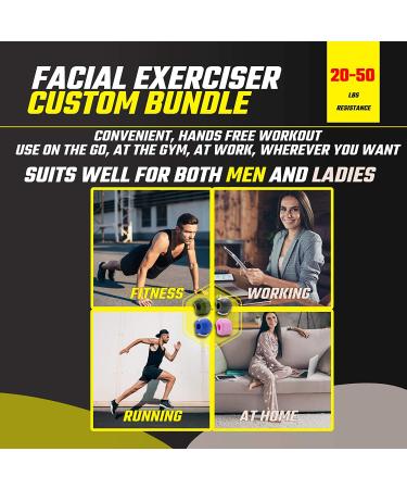 Jawzrsize Athletic Bundle Jaw Enhancer - Reduce Stress & Cravings - Facial Exercise - Pop N Go & Custom Fit - Pink, Blue, Green - Buy Online on SooperMarket.com