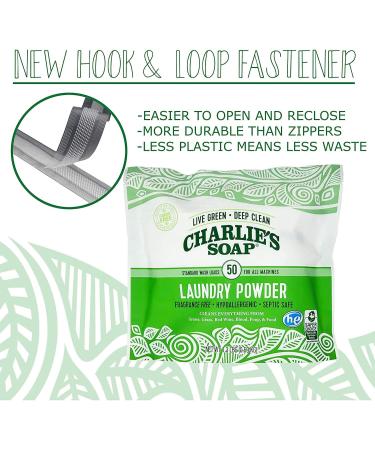 Charlie s Soap Unscented Laundry Powder - 150 Loads (3 x 50 Load Bags) | Eco-Friendly Sustainable Laundry Detergent - Buy Online on SooperMarket.com