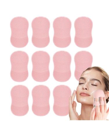 Veeteah Face Scrubber Manual - Deep Cleaning Face Scrubbing Silicone Brush Manual Massaging Face Scrubber with Soft Bristles for Camping Travelling Pink