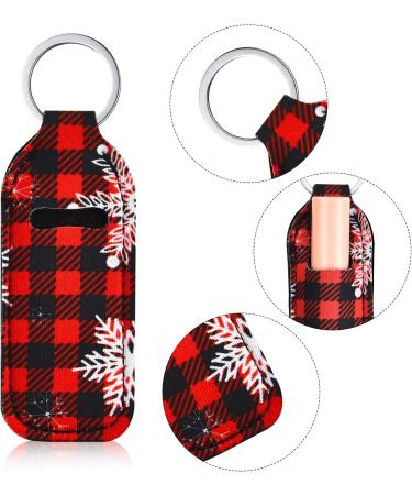 6 Pack Christmas Lipstick Holder Keychains - Neoprene Protective Cases for Lip Balm & Lipstick | Perfect Gift for Girls & Women - Buy Online on SooperMarket.com