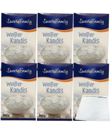 Nordzucker Sweet Family Kandis White Rock Candy 6-pack (6x500g pack) + usy Block