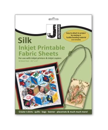 Jacquard Ink Jet Fabric 8.5'' x 11'' Silk Sheets (10 pack)