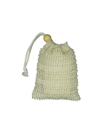 4 Pack Exfoliating Loofah Pouch - Sisal Ramie Soap Saver Bag with Drawstring & Wooden Bead Holder for Ultimate Skincare - Buy Online on SooperMarket.com