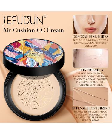 Mushroom Head Air Cushion CC Cream | Moisturizing Concealer Foundation | Long Lasting Brighten Makeup Base | Even Skin Tone | For All Skin Types | Natural Shade - Buy Online on SooperMarket.com