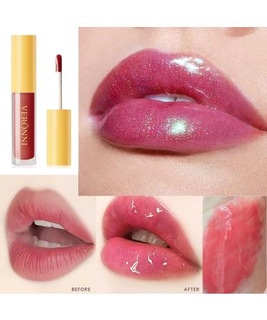 VERONNI 6 Colors Lip Tinted Stain Gloss Set - Hydrating Plumping Liquid Lipstick & Moisturizing Clear Lip Oil for Dry Lips - Buy Online on SooperMarket.com