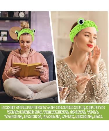 WLLHYF Frog Headband Makeup Headband Frog Eye Elastic Face Washing Hair Band Cute Shower Spa Headband Funny Green Head Wrap Cartoon Hair Accessories for Women Girls Skincare Beauty (Light green) - Buy Online on SooperMarket.com