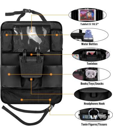 Toniebox Holder Car Organiser with Tablet Bag - Seat Back Cover for Kids' Car Accessories - Black - Buy Online on SooperMarket.com