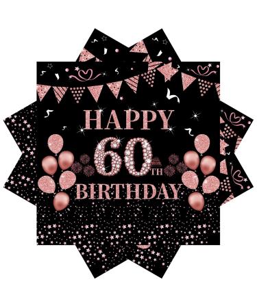 40 pieces ros gold napkin birthday 60th birthday ros gold paper party napkins 33 x 33cm paper napkins for man girl birthday party decoration ros gold 60th