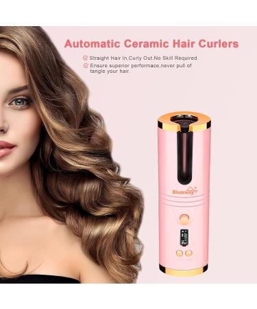 Buy Cordless Auto Hair Curler - Portable Automatic Curling Iron with LCD Display | Fast Heating & Rechargeable Hair Styling Tool - Buy Online on SooperMarket.com