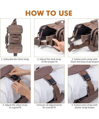 Medium Dark Yellow Dog Backpack Harness for Hiking & Travel | Medium & Large Dog Saddle Bag Rucksack with Leash - Buy Online on SooperMarket.com