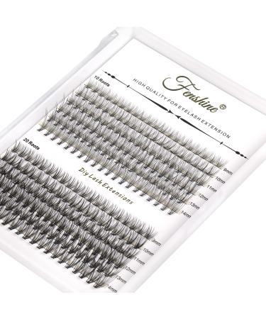 Fenshine Cluster Eyelash Extensions 240pcs 10D/20D Cluster Eyelashes Mixed, 0.07 D Curl 9/10/11/12/13/14mm Natural False Eyelashes Cluster Soft Individual Lashes Clusters(9-14mm, 10D+20D Mixed) 9-14mm 0.07D Curl 10D+20D Mixed