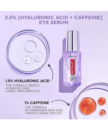 L'Or al Paris Revitalift Filler Eye Serum 20ml - 2.5% Hyaluronic Acid & Caffeine | Replumps, Brightens, De-Puffs - Buy Online on SooperMarket.com