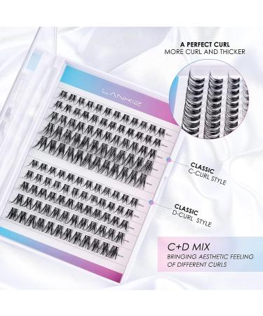 LANKIZ DIY Wispy Lash Clusters Individual Extensions 120 Clusters C+ D Mix Curl - Soft Lightweight 10-16mm Wide Band Mix Style Cluster Lashes | Home Use - Buy Online on SooperMarket.com