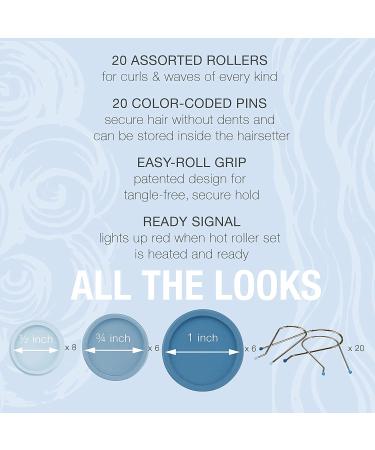 Conair Compact Multi-Size Hot Rollers in Blue - Create Amazing Curls with Ease - Buy Online on SooperMarket.com
