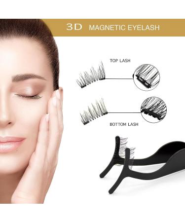 Dual Magnetic Half Lash Accent Eyelashes Set - Lightweight, Reusable, and Easy to Apply | Updated 3D False Eyelashes with Applicator (8pcs) in White - Buy Online on SooperMarket.com