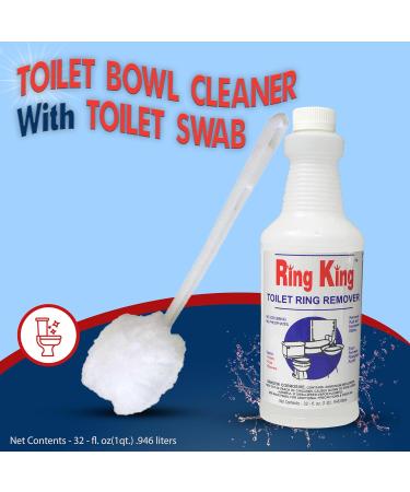 Amazon Brand 32oz Ring King Toilet Bowl Cleaner | Heavy Duty Stain Remover & 13" Mop Applicator for Toilets Tubs and Showers - International Shipping Available - Buy Online on SooperMarket.com